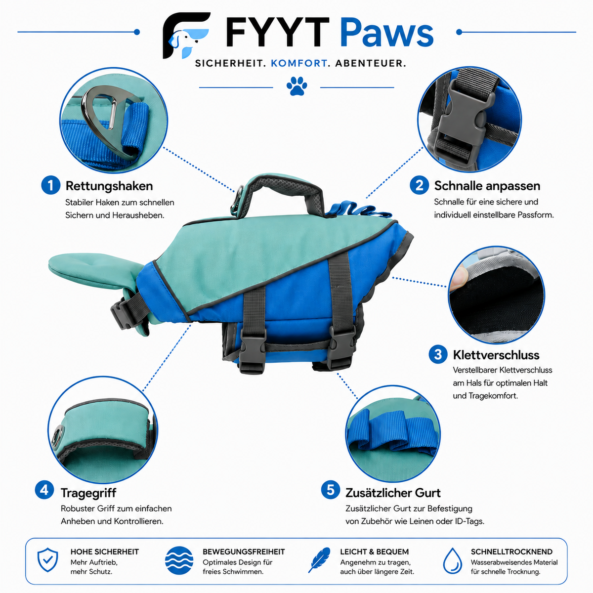 FYYT Paws™ Rettungs-Schwimmweste für Hunde